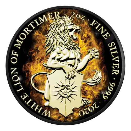 2020 Queen's Beasts Burning White Lion 2 oz Silver