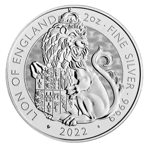 2022 Britain Tudor's Beasts Lion 2 oz Silver BU