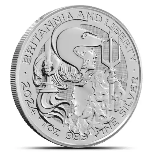 2024 1 oz British Silver Britannia & Liberty Coin (BU)