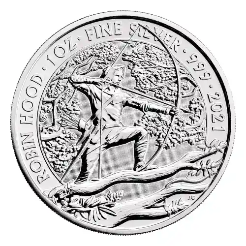 2021 Great Britain Myths & Legends Robin Hood 1 oz Silver BU