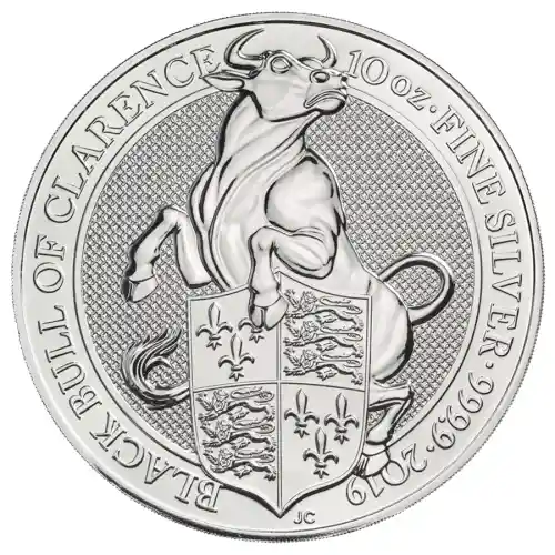 2019 Silver Great Britain Queen's Beasts (The Black Bull) - 10 oz