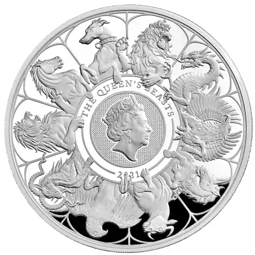 2021 Britain Queen's Beasts Completer 2 Kilo Silver Proof