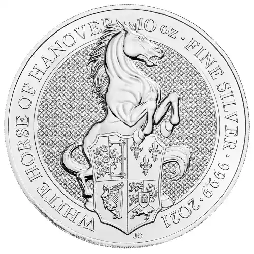 2021 Silver Great Britain Queen's Beasts (White Horse) - 10 oz