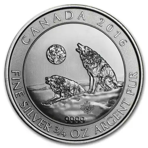 2016 Silver 3/4 oz Canada Howling Wolves BU