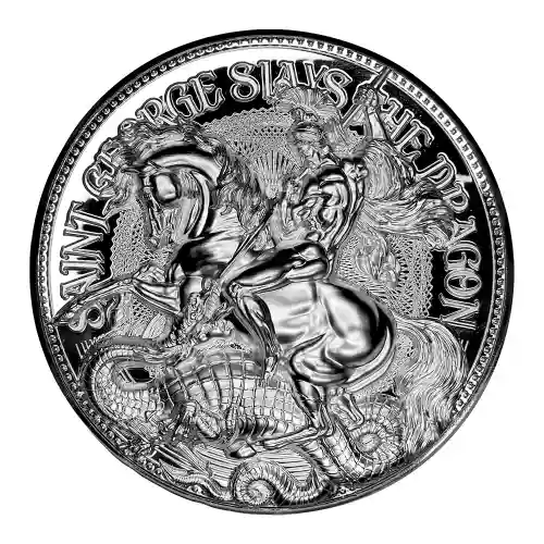 2021 Chad Saint George Slays The Dragon 2 oz Silver HR Proof