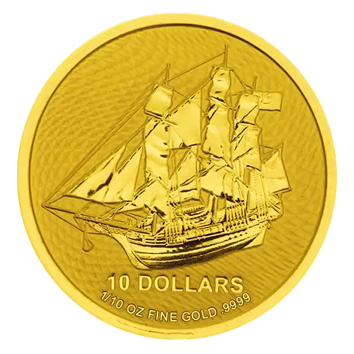2022 Cook Islands Bounty 1/10 oz Gold BU