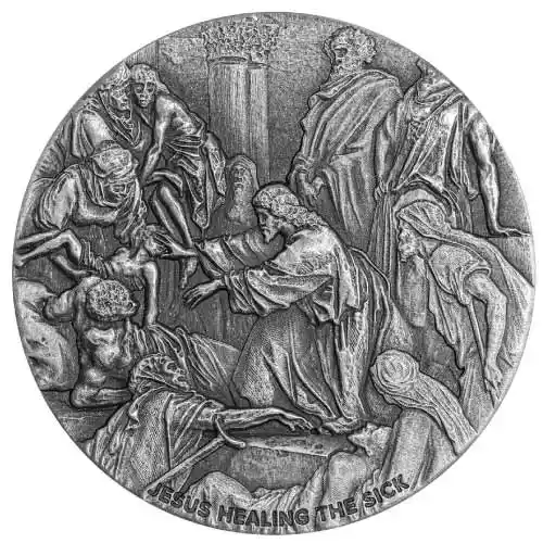 2022 Silver 2 oz Fiji Jesus Healing the Sick Biblical Series Coin