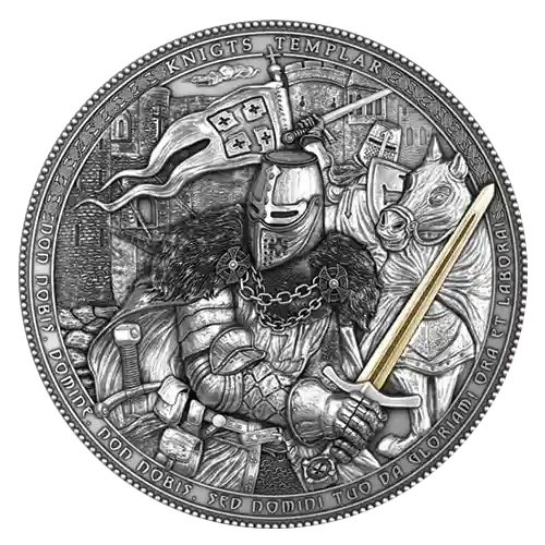2021 Niue Knights Templar Assassins 2 oz Antiqued Silver
