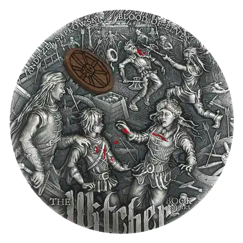 2021 The Witcher: Blood of Elves 2 oz Silver Antique High-Relief