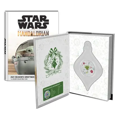 2021 Niue Star Wars Mandalorian Christmas 1 oz Silver Proof