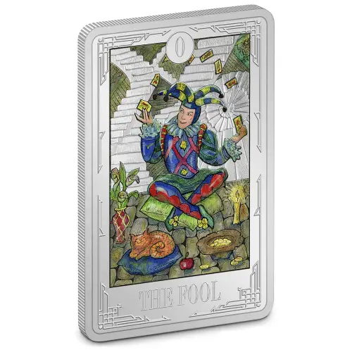 2021 Niue Tarot Cards - The Fool 1 oz Silver Proof Colored