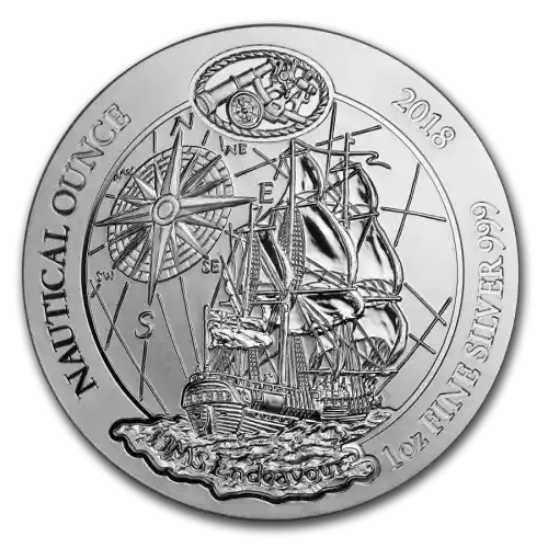 2018 Rwanda Nautical Ounce HMS Endeavour Silver BU