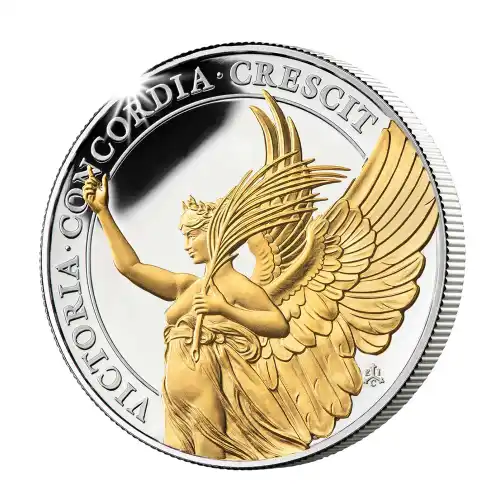 2021 St Helena Queens Virtues: Victory 1 oz Silver Gilded Proof
