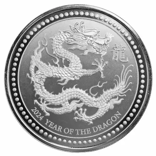 2024 Silver 2 oz Samoa Year of the Dragon BU Coin