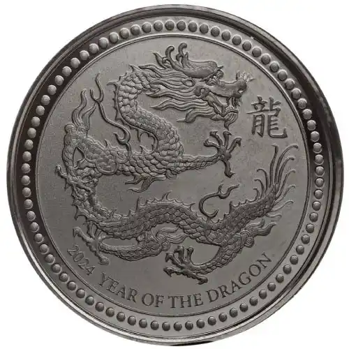 2024 Silver 1/2 oz Samoa Year of the Dragon Black Rhodium Plating Coin
