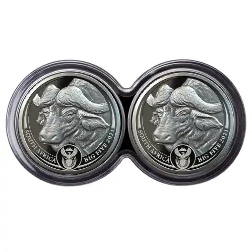 2021 Silver South Africa Big Five Buffalo Proof Set - 2 oz