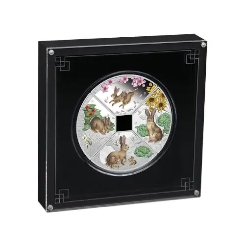 2023 Silver Tuvalu Year of the Rabbit Quadrant 4-Coin Proof