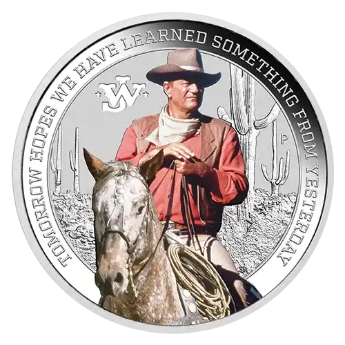 2022 Tuvalu John Wayne 1 oz Silver Colored Proof