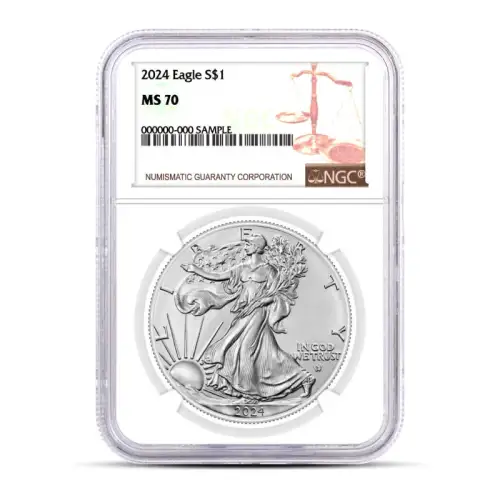 2024-W 1 oz America Silver Eagle Coin MS70 NGC (Brown Label)