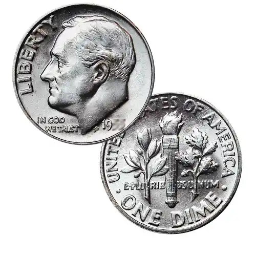 90% Silver Roosevelt Dimes ($1 FV, BU)