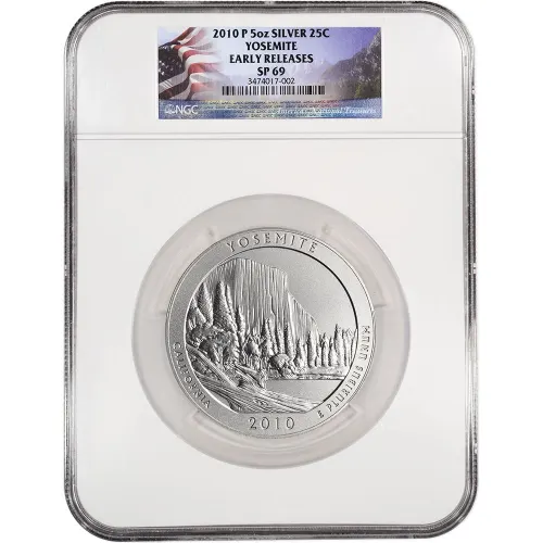2010 Silver 5 oz ATB Yosemite NP Early Release NGC SP69