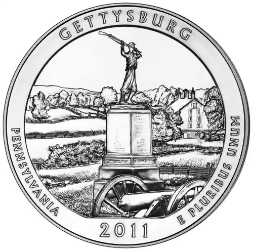 2011 Silver 5 oz ATB Gettysburg, Pennsylvania