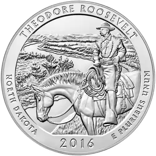 2016 Silver 5 oz ATB Theodore Roosevelt, North Dakota