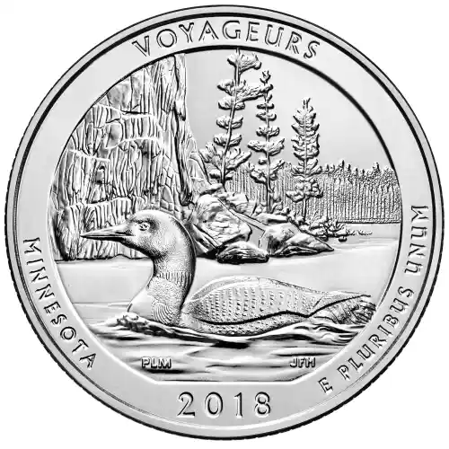 2018 Silver 5 oz ATB Voyageurs, Minnesota