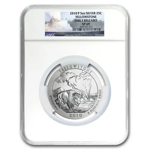 2010 Silver 5 oz ATB Yellowstone NP Early Release NGC SP69