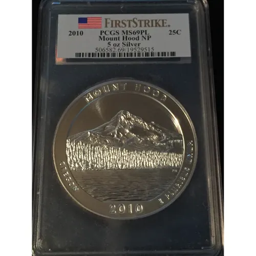2010 Silver 5 oz ATB Mount Hood NP First Strike PCGS MS69 PL