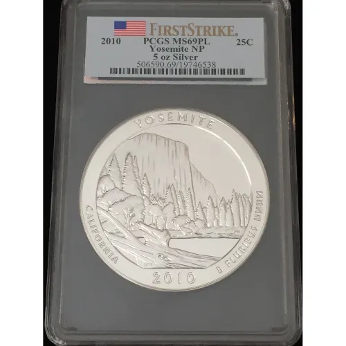 2010 Silver 5 oz ATB Yosemite NP First Strike PCGS MS69 PL