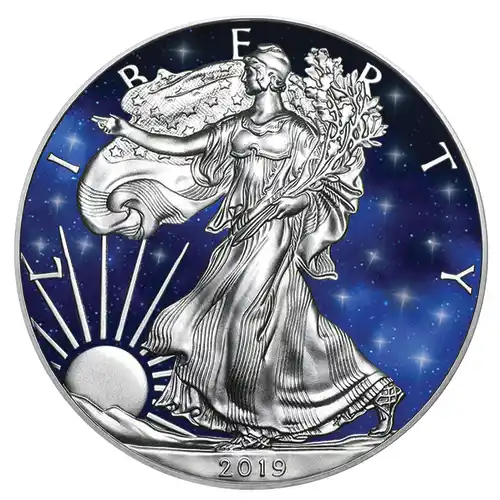 2019 Silver 1 oz American Eagle Glowing Galaxy