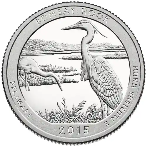 2015-S Silver Proof ATB Quarter - BOMBAY HOOK