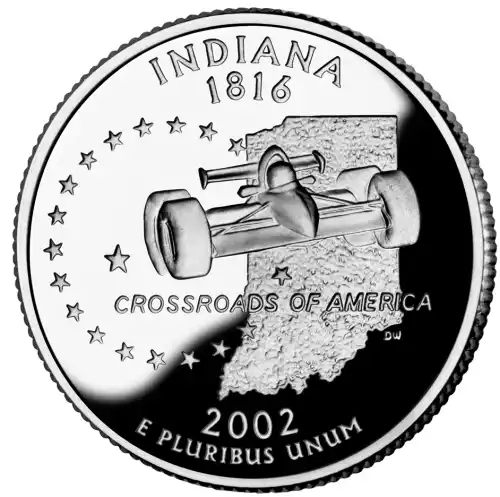 2002-S Silver Proof State Quarter - INDIANA