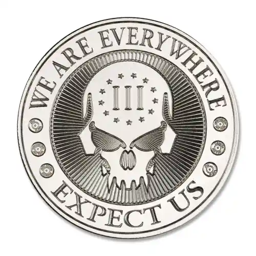 Intaglio Deuce Four Skull Silver BU Round - 1 oz