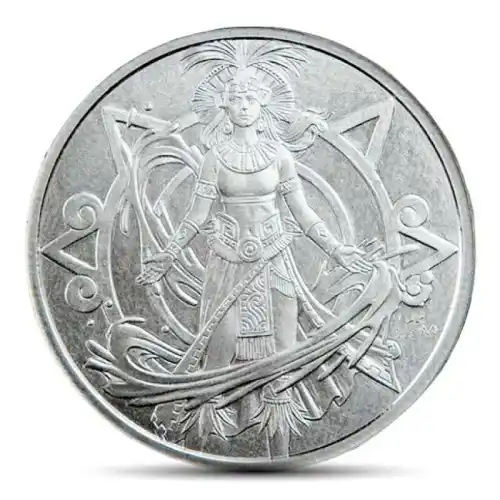 1 oz Aztec Water Deity Silver Round