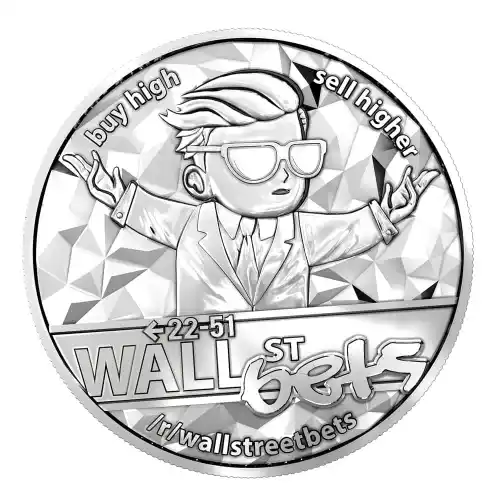 2021 WALLSTREETbets 1 oz Silver BU Round