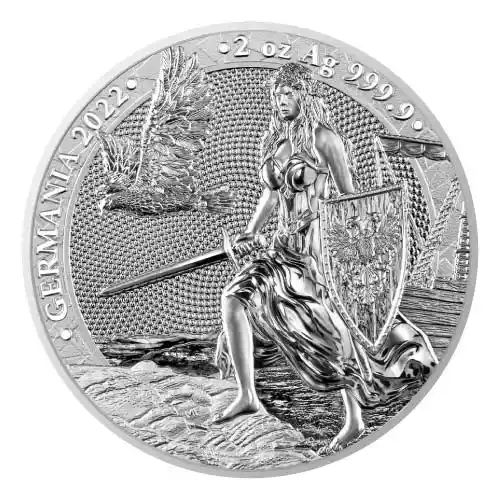 2022 Lady Germania 10 Mark 2 oz Silver BU Round