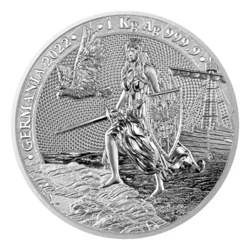 2022 Lady Germania 80 Mark 1 Kilo Silver BU Round