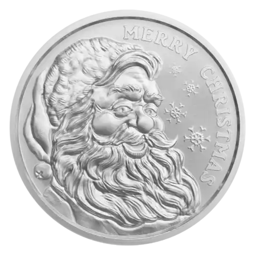 Silver - 1 oz Merry Christmas Santa Round (2021)