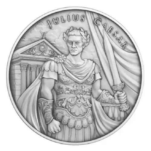 Silver 1 oz Legendary Warriors: Julius Caesar Round BU