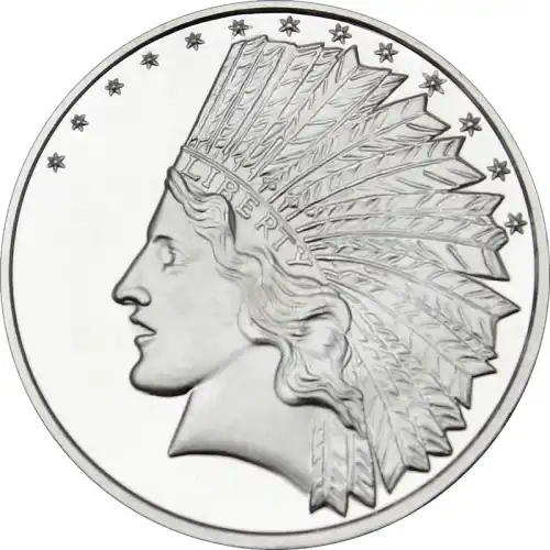 Silver 1 oz $10 Indian Round