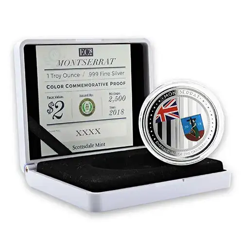 2018 EC8 Montserrat Emerald Isle 1 oz Silver Proof (Colored)