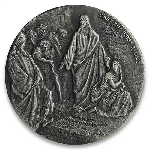 2019 Silver 2 oz Scottsdale Biblical Series - Cast the First Stone