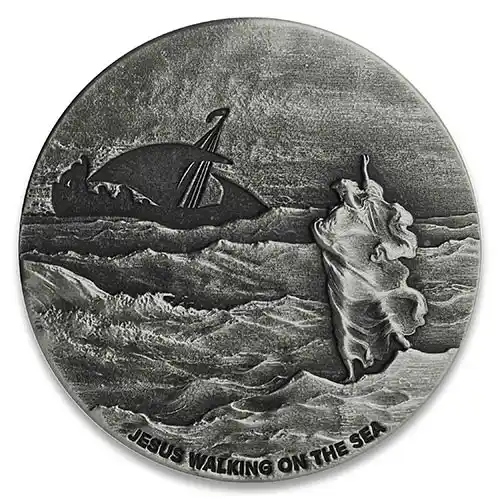 2020 Silver 2 oz Scottsdale Biblical Series - Jesus Walks On The Sea