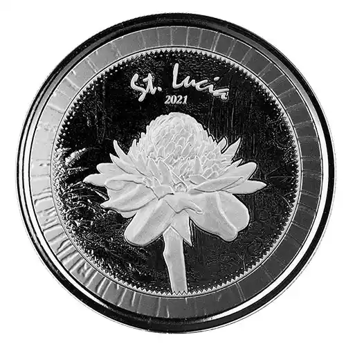 2021 EC8 St. Lucia Ginger Flower 1 oz Silver BU