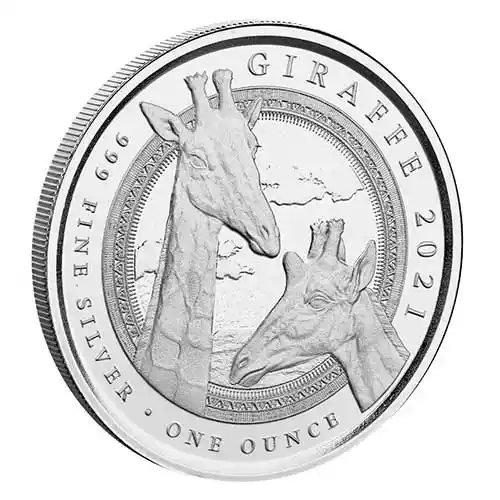 2021 Equatorial Guinea Giraffe 1 oz Silver Coin