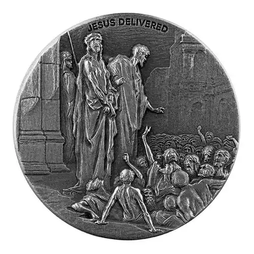 2021 Silver 2 oz Scottsdale Biblical Series - Jesus Delivered to be Crucified