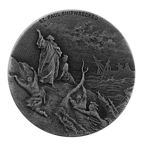 2021 Silver 2 oz Scottsdale Biblical Series - St. Paul Shipwrecked