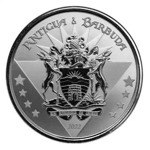 2022 Silver 1 oz Antigua & Barbuda Coat of Arms Coin BU